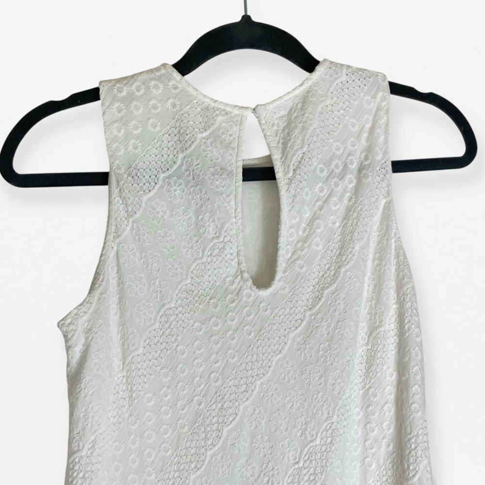 Calvin Klein White Lace high neck sleeveless Mini Dress 2 - Picture 8 of 10